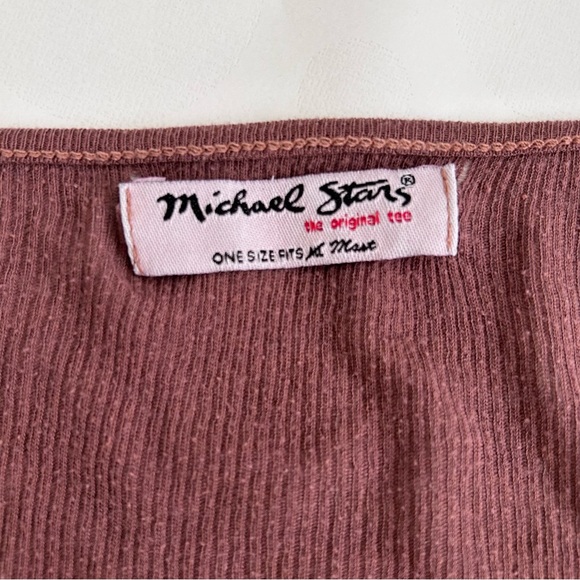 Michael Stars Dark Brown Short Sleeve T-Shirt One Size Fits Most Thin Cotton - Picture 9 of 12